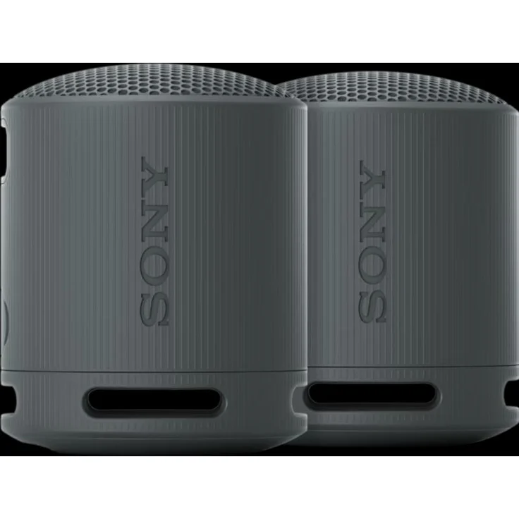 Sony SRS-XB100 Duo Pack, Bluetooth Lautsprecher mit 16 Stunden Akkulaufzeit, wasserdicht und staubresistent, Schwarz