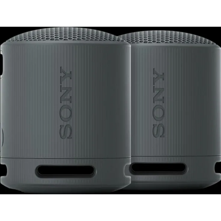 Sony SRS-XB100 Duo Pack, Bluetooth Lautsprecher mit 16 Stunden Akkulaufzeit, wasserdicht und staubresistent, Schwarz