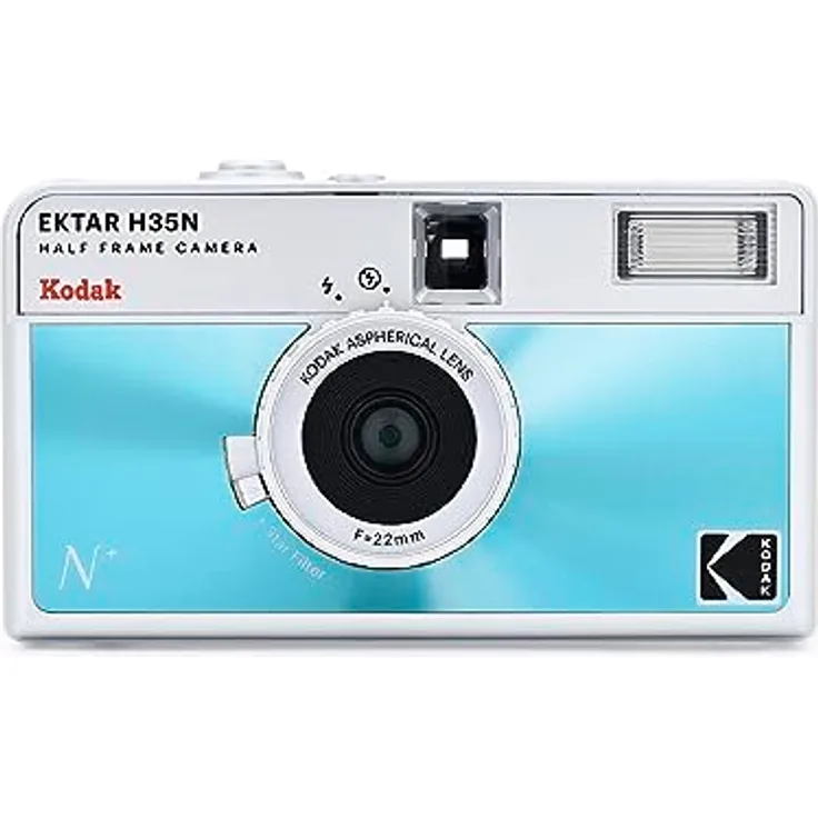 KODAK EKTAR H35N Halbformat-Filmkamera, 35 mm, wiederverwendbar, Bulb-Funktion, Sternfilter, beschichtetes Objektiv (Blau glasiert)