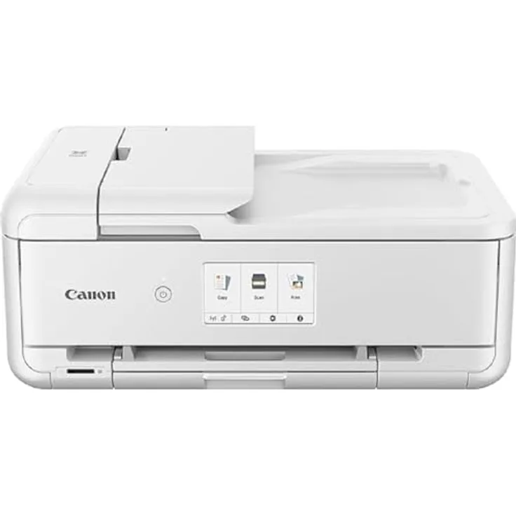 Canon PIXMA TS9551Ca Farbtintenstrahl Multifunktionsdrucker DIN A4 A3 (A3 Drucker, Scanner, Kopierer, WLAN, LAN, Print App, 2 Papierzuführungen, Duplexdruck) weiß