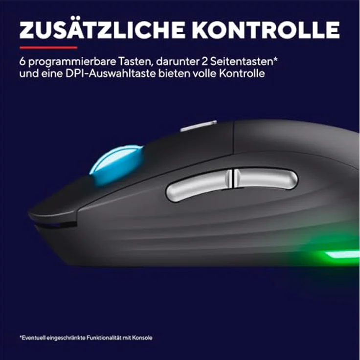 Trust Gaming GXT 926 Redex II Gaming Maus Kabellos 2.4GHz 65 Stunden Akkulaufzeit, Kailh-Schalter, 10000 DPI, 6 Programmierbare Tasten, Wiederaufladbare Gaming-Maus Laptop Computer – Schwarz – Bild 5