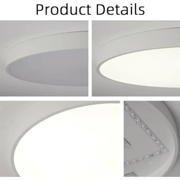 Natsen 24W LED Deckenleuchte ultraflach Ø30x4cm, warmweiß 3000 Kelvin, für Wohnzimmer Schlafzimmer Arbeitszimmer Küche Büro (Weiß) – Bild 4