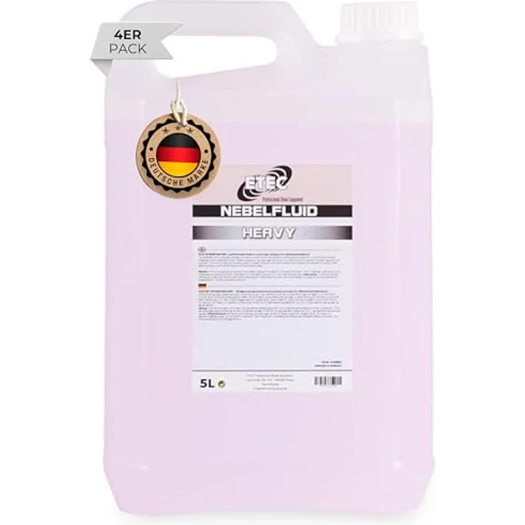 ETEC Heavy Fog Nebelfluid, 20 Liter Set (4 x 5 Liter) für dichten und langanhaltenden Nebel, geruchsneutral – Bild 1
