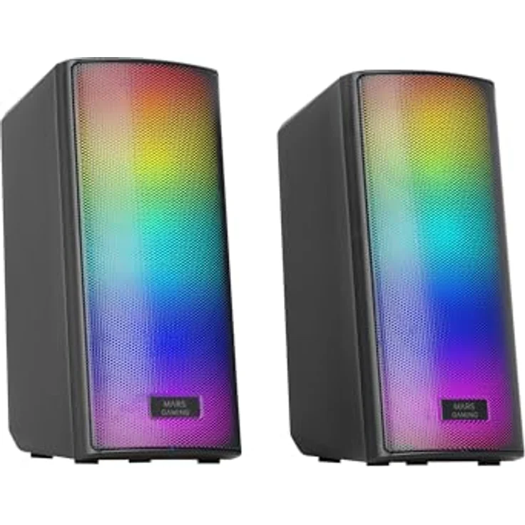 Mars Gaming MSRGB2, Bluetooth 5.3 Lautsprecher mit 15W, DSP Soundprozessor, dynamischer RGB-Beleuchtung und Steuerbox, Schwarz – Bild 1