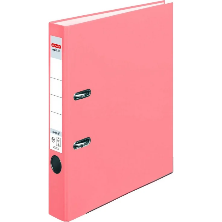 Herlitz Aktenordner maX.file protect A4 5cm lachs mit Hebelmechanik und FSC-Zertifikat – Bild 1