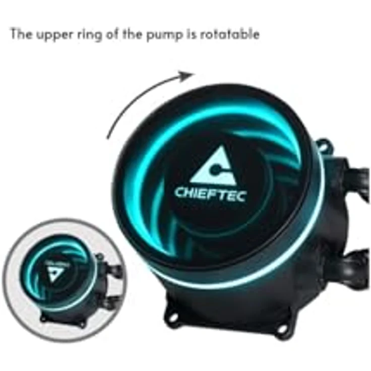 Chieftec ICEBERG 360 DARK, All-In-One CPU Wasserkühler mit Infinity-Mirror ARGB und 360 mm Radiator, Schwarz – Bild 7