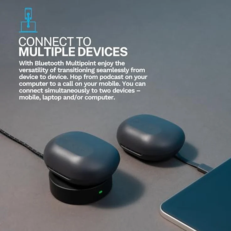 JLab JBuds Air Sport ANC 4, Noise Cancelling In Ear Sportkopfhörer mit Bluetooth, 60+ Std. Akkulaufzeit, IP66 schweißresistent, Schwarz – Bild 5