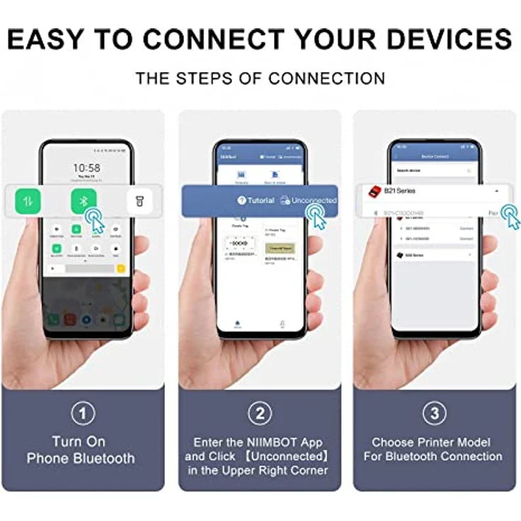 NIIMBOT B21 Bluetooth Etikettendrucker, Beschriftungsgerät Selbstklebend Kompatibel Mit IOS Android, Tragbares Etikettiergerät für Zuhause und Büro Schule und Kleine Unternehmen(Rot) – Bild 3