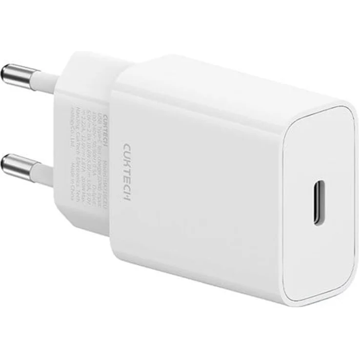 CUKTECH 20W Type-C Charger, EU-Stecker, Weiß, mit GaN-Technologie und USB-C Power Delivery, kompaktes Design, Schutzfunktion für Geräte