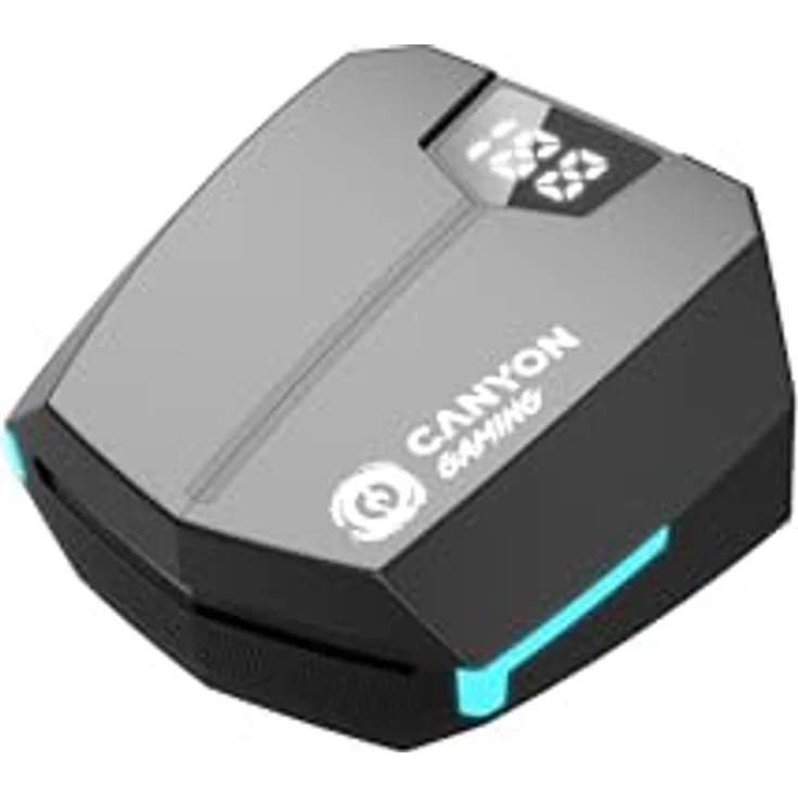 Canyon GTWS-2, Kabelloses Gaming Headset mit 45 ms Latenz und 37,5 Std. Akkulaufzeit, Schwarz – Bild 1