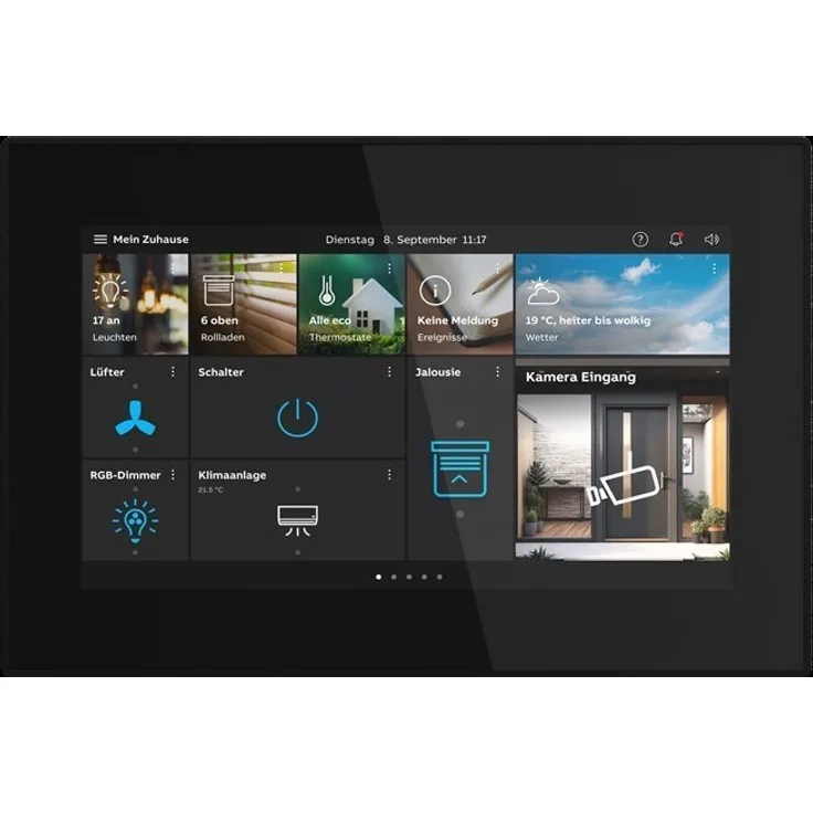 Busch-Jaeger Bedienpanel Busch-OneTouch 7, zentrales 7" Smart Home Steuerungspanel mit AccessPoint und Raumtemperaturregler, schwarz
