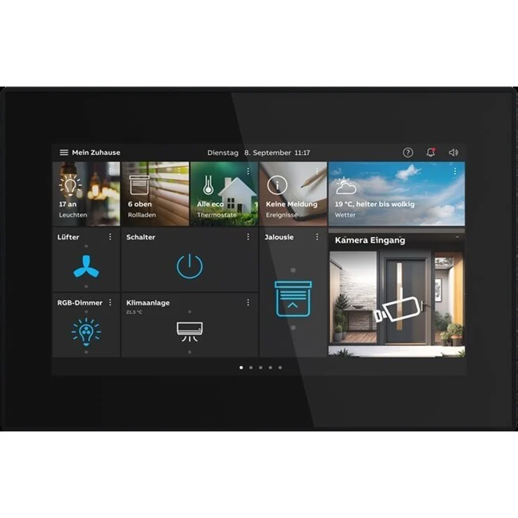 Busch-Jaeger Bedienpanel Busch-OneTouch 7, zentrales 7" Smart Home Steuerungspanel mit AccessPoint und Raumtemperaturregler, schwarz