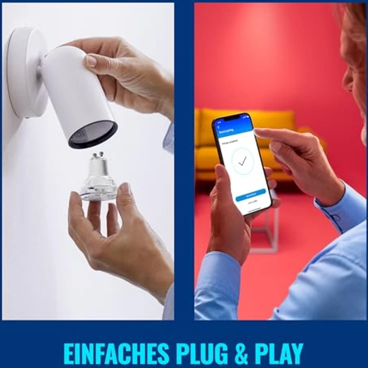 WiZ GU10 smarte LED Lampe im Glasdesign - 50W, 16 Mio. Farben + Weißschattierungen, WLAN/Bluetooth, Sprach- / App-Steuerung (Google Home, Alexa, HomeKit) – Bild 3