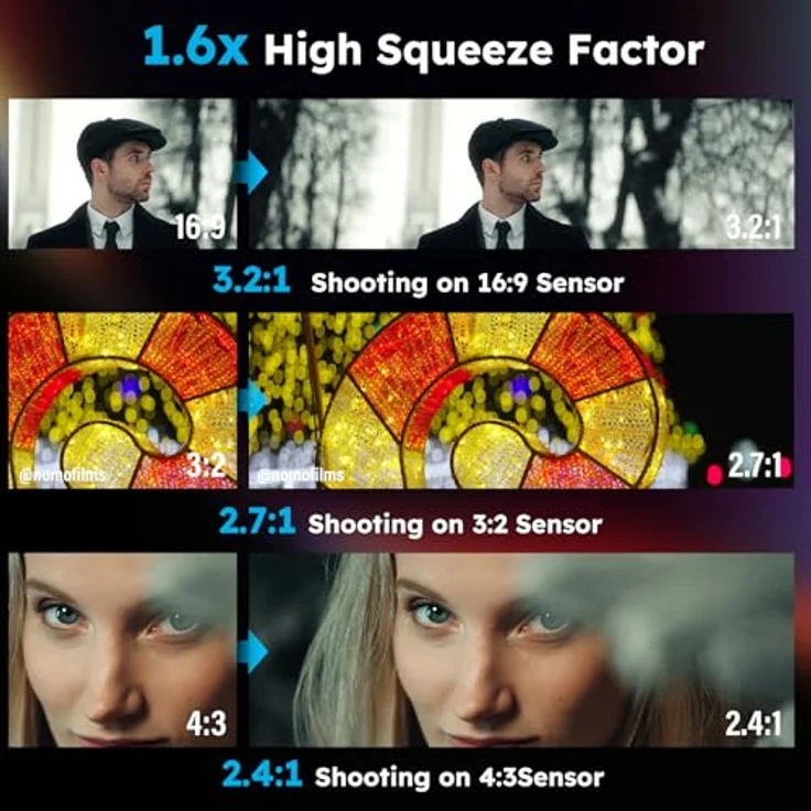 SIRUI 135mm T2.9 1.8X Vollrahmen-anamorphes Teleobjektiv mit Z-Halterung, 135 mm Brennweite für Kino-ähnliches Bokeh und fesselnde Flares – Bild 3