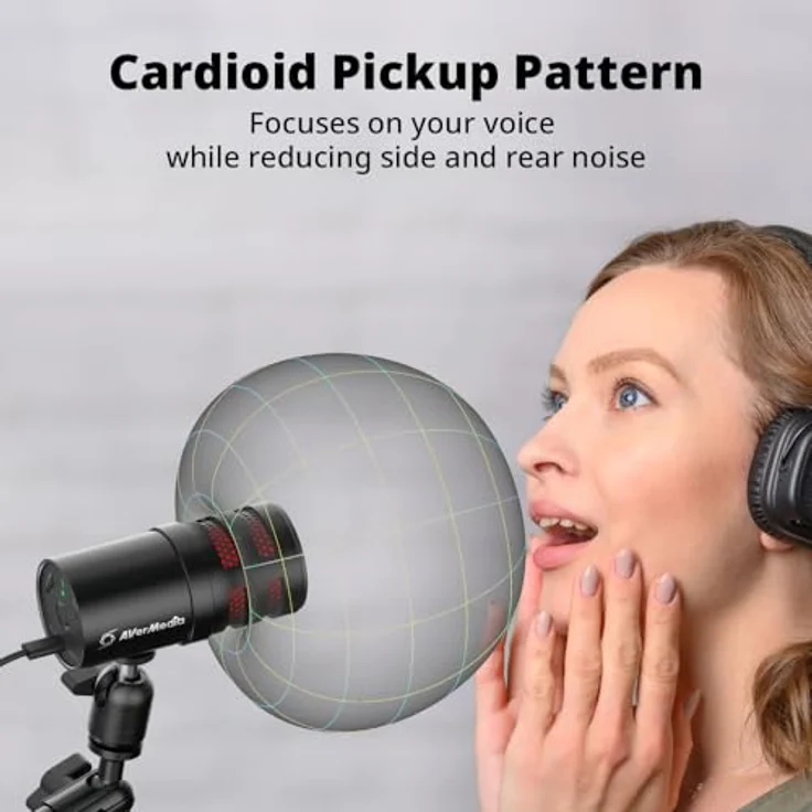 AVerMedia AM310G2 USB Mikrofon, hochwertiges Kondensator-Mikrofon für klare Sprachaufnahme – Bild 3