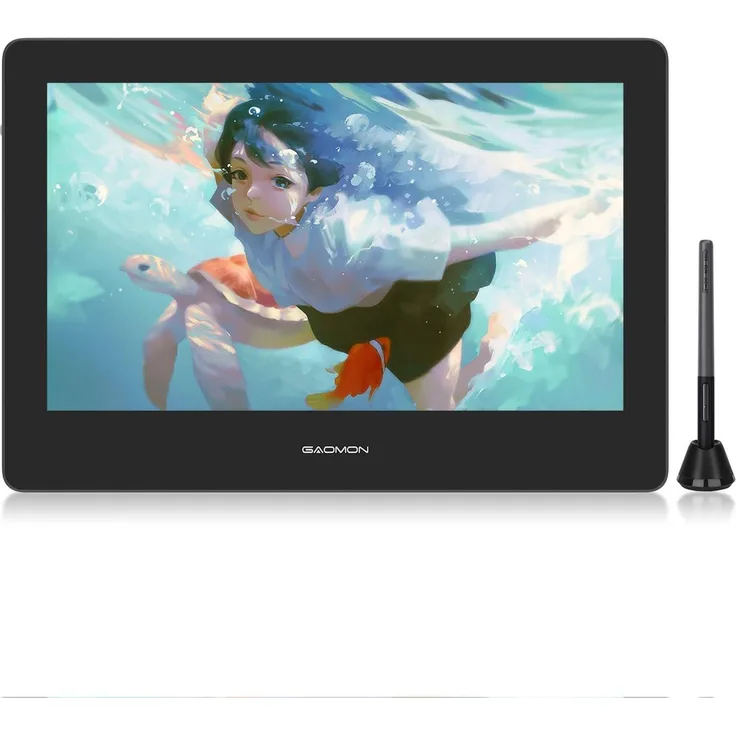 gaomon PD1320, Graphictablet mit 13,3 Zoll HD IPS Monitor, 8192 Druckpegeln, batterieloser Stift AP50, kompatibel mit Windows, Mac und Android, Blau