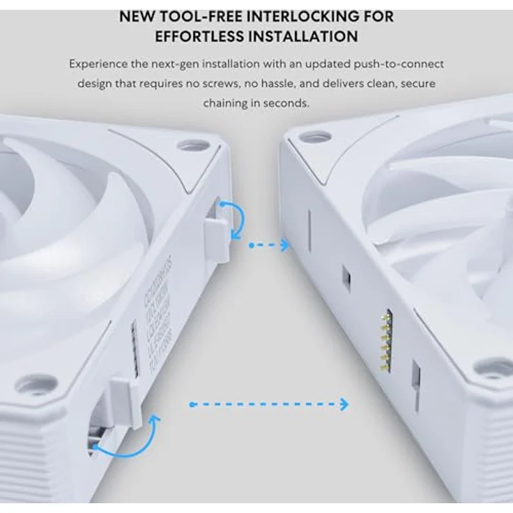 Lian Li UNI FAN CL Wireless, 120mm Gehäuselüfter mit Dual-Zone-RGB-Beleuchtung und flüsterleisem Betrieb, weiß – Bild 5
