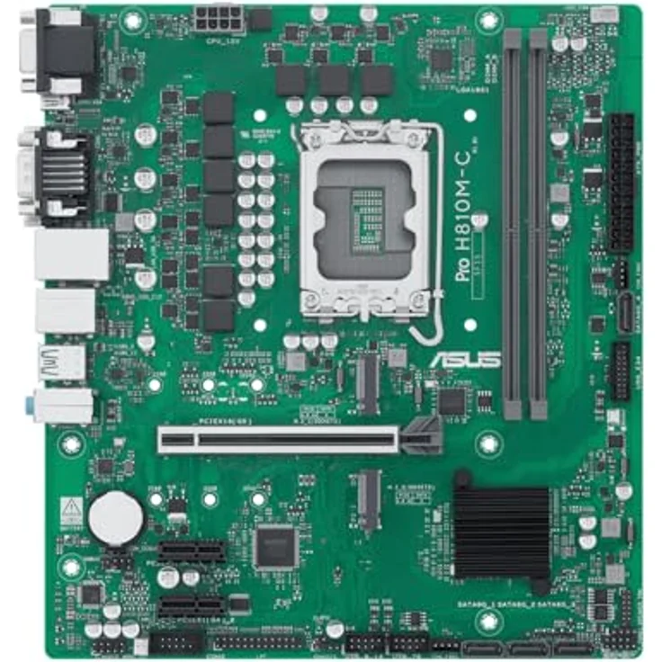 ASUS PRO H810M-C-CSM, Mainboard mit DDR5, 2x M.2, DP, HDMI, DVI, VGA, Intel H810, ATX – Bild 2