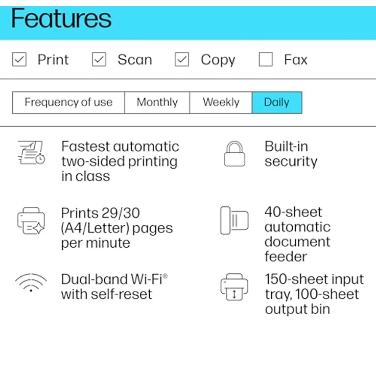 HP LaserJet M234sdn Multifunktionsdrucker, s/w, Laser, bis zu 30 Seiten/Min. (Kopieren), bis zu 29 Seiten/Min. (Drucken), 150 Blatt, Light Basalt – Bild 12