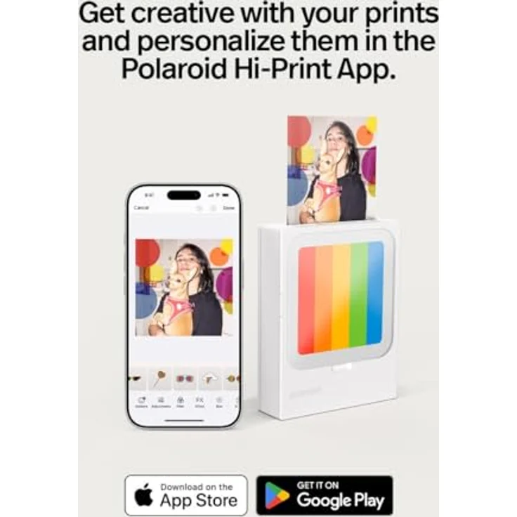 Polaroid Hi-Print 9196, Fotodrucker mit Bluetooth-Verbindung, 3x3 Zoll, 10 Fotoblätter im Lieferumfang enthalten, tragbar – Bild 5