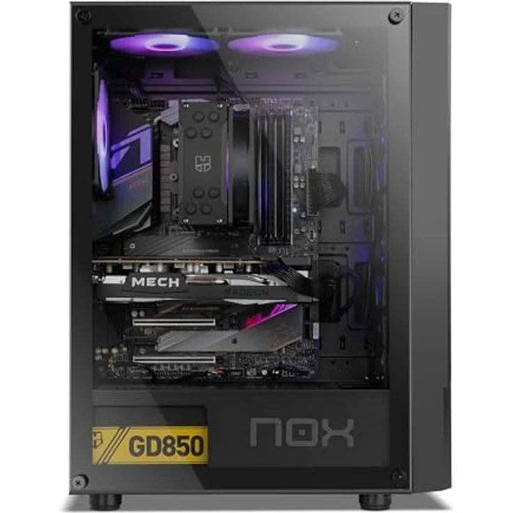 NOX XTREME PRODUCTS Infinity BETA - Semitower M-ATX | ITX, Schwarz, Seitenfenster aus gehärtetem Glas, Platz für 8 Lüfter, Komp. Grafikkarten bis 300mm, USB 3.0 – Bild 4