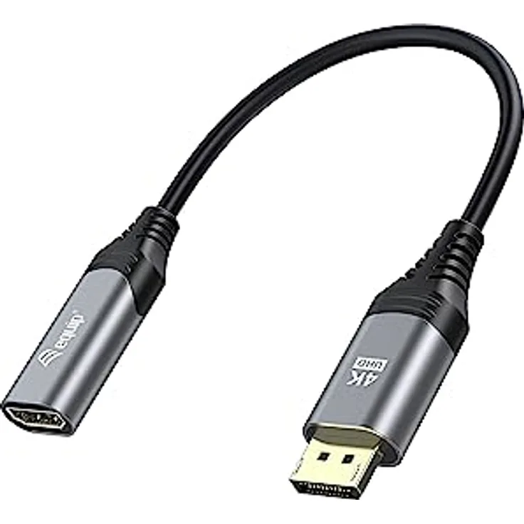 Equip 133445 DisplayPort 1.2-auf-HDMI-Adapter, 4K/60Hz, 15 cm, Aluminiumgehäuse, vergoldete Anschlüsse, HDCP 1.4 und 2.2, HDR-Unterstützung
