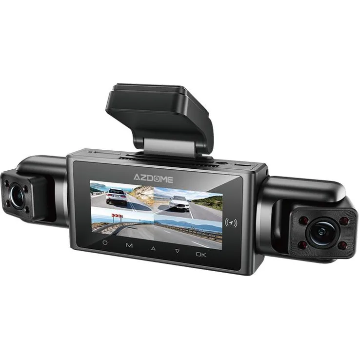 AZDOME M350 3K Dashcam 4-Kanal-Set mit Apple „Find My“, 360° Fahrzeugüberwachung, Frontkamera 3K, 2K 4-Kanal-Betrieb, Full HD 1080p seitliche Kameras, 5G-WLAN