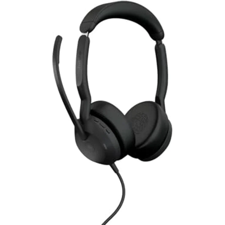 Jabra Evolve2 50 UC Stereo, Professionelles Headset mit ANC, USB-A & USB-C, Hoher Tragekomfort, Rotes Busylight – Bild 2