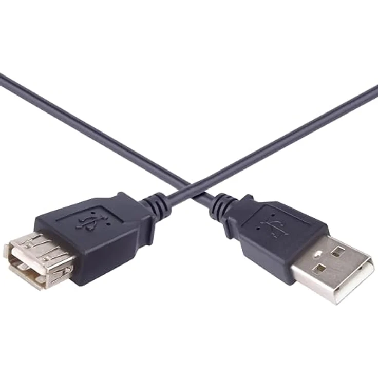 PremiumCord USB 2.0 Verlängerungskabel 2m, Datenkabel HighSpeed bis zu 480Mbit/s, Ladekabel, USB 2.0 Typ A Buchse auf Stecker, 2x geschirmt, Farbe schwarz, Länge 2m – Bild 4