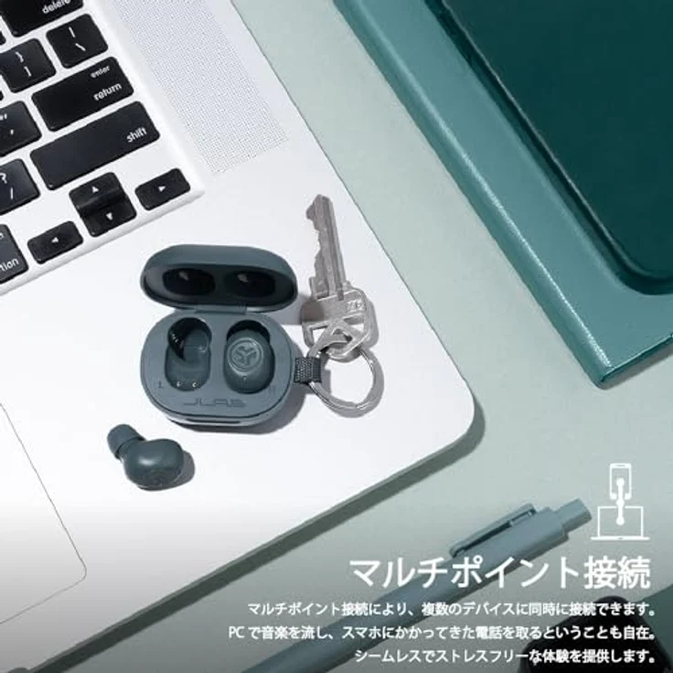 JLab Audio Go Air Pop (5.50 h, Kabellos), Kopfhörer in Grau – Bild 3