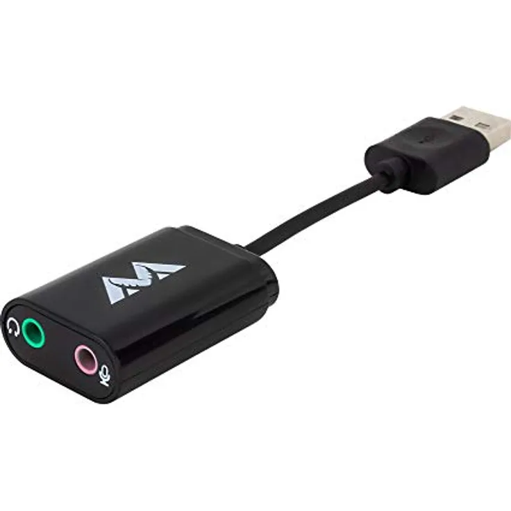 Antlion Audio USB Dual 3,5 mm Stereo Ausgang und Mikrofon-Eingangsadapter - kompatibel mit PCs, Macs, PS4 und anderen Typ-A-USB-fähigen Geräten