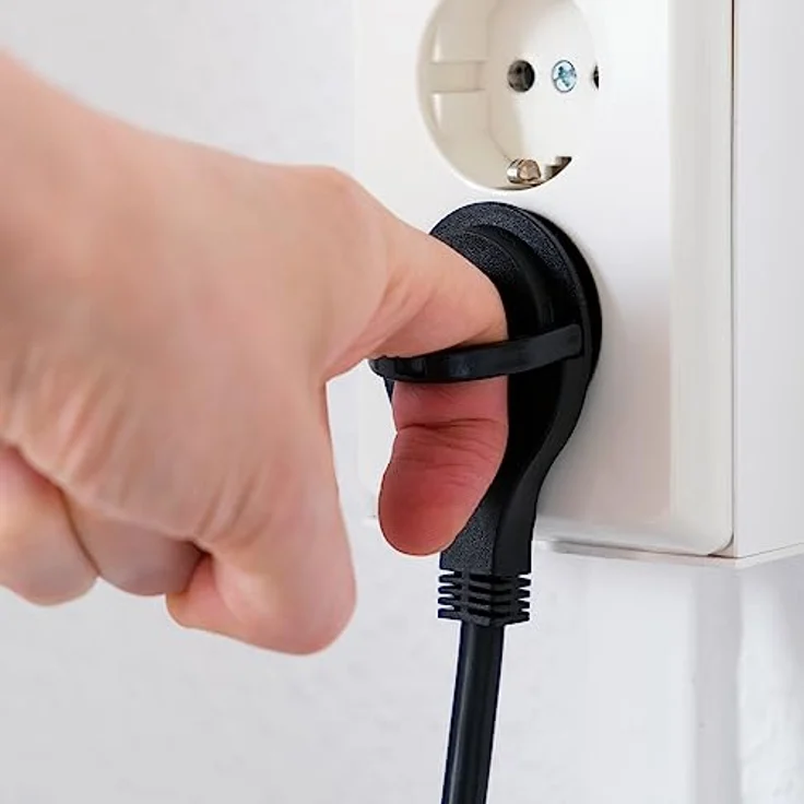 deleyCON deleyCON 6 Fach Steckdosenleiste mit Flachstecker & EIN/AUS Schalter, Schwarz – Bild 4