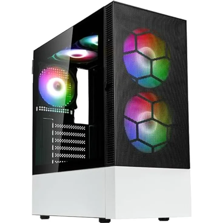 Kolink Observatory MX Mesh ARGB Midi-Tower - schwarz/weiß (mATX, ATX, Mini ITX), PC Gehäuse