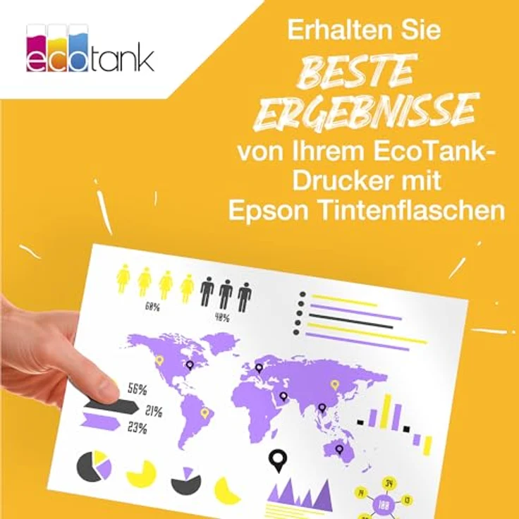 Epson C13T06B440 Tinte gelb 70ml 6000 Seiten Flasche EcoTank 5800 pigmentiert – Bild 5