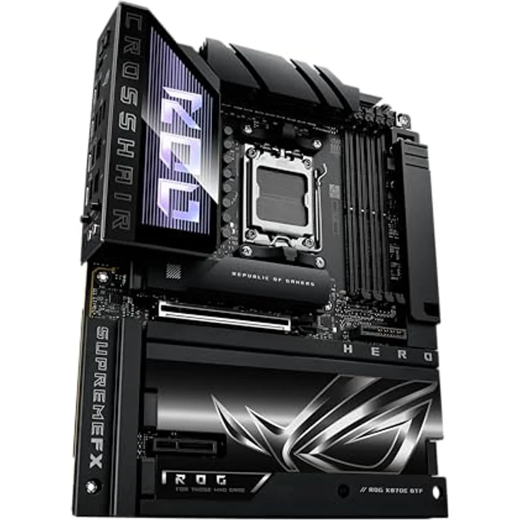 ASUS ROG CROSSHAIR X870E DARK HERO, ATX Gaming Mainboard mit AMD AM5 Sockel, 20+2+2 Power Stages, DDR5, Wi-Fi 7, 10Gb Ethernet, schwarz – Bild 7