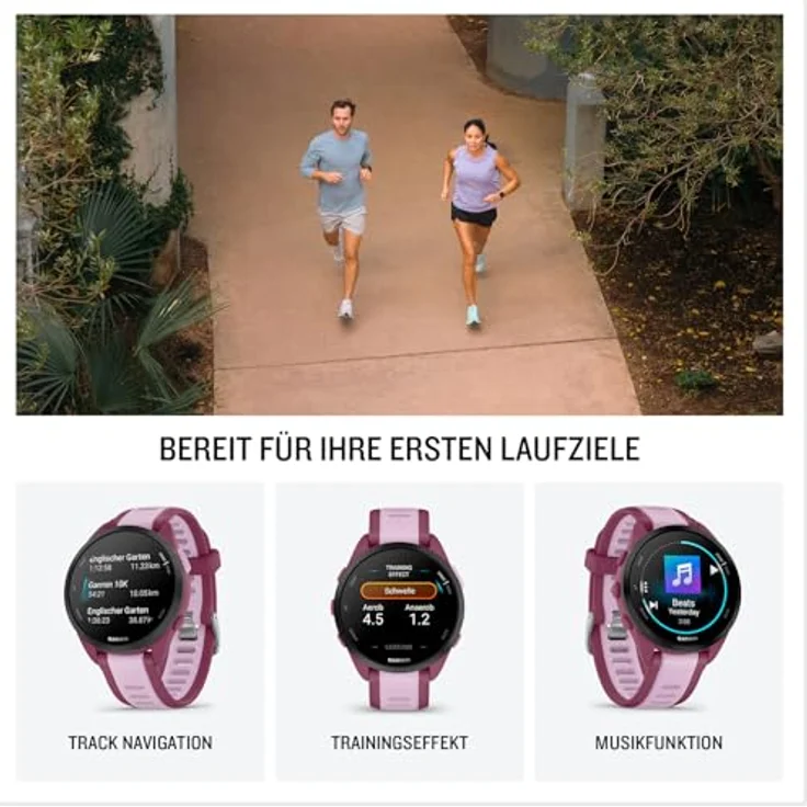 Garmin Forerunner 165 Music, Lauf-Smartwatch mit 1,2" AMOLED Touchscreen, bis zu 11 Tage Akkulaufzeit, über 25 Sport-Apps, Musikstreaming und smarte Funktionen – Bild 4