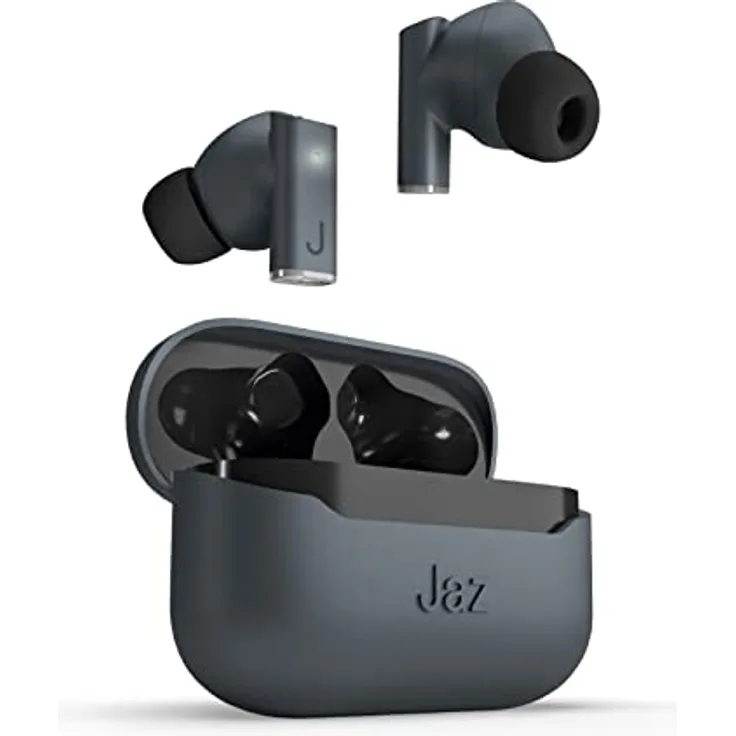 JAZ SBS ROOKI Drahtlose Ohrhörer für iPhone, Samsung, Xiaomi, Oppo, TWS Ohrhörer mit HD-Mikrofon und ENC-Geräuschunterdrückung, inklusive Ladestation, USB-C-Kabel und Ohrstöpsel