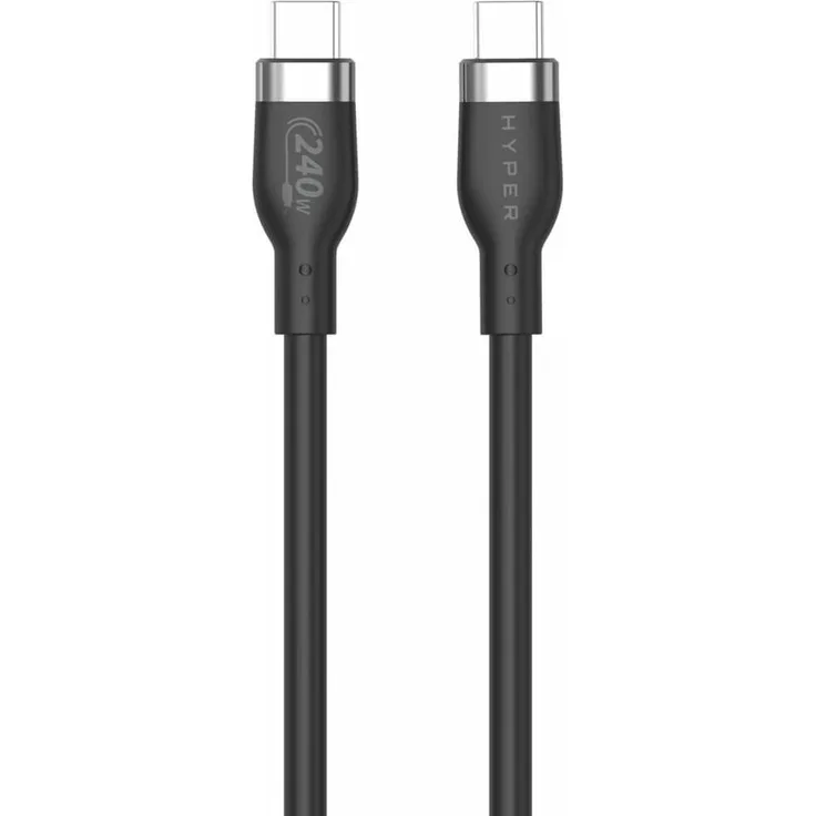Targus HyperJuice 240 W USB-C-Kabel, 2 m, Schwarz, verwicklungssicheres Silikonkabel mit Überhitzungsschutz
