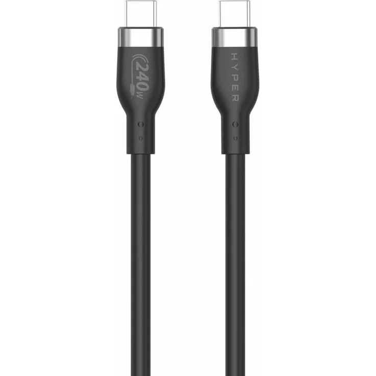 Targus HyperJuice 240 W USB-C-Kabel, 2 m, Schwarz, verwicklungssicheres Silikonkabel mit Überhitzungsschutz