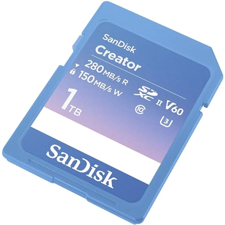 SanDisk Creator SD-UHS-II Speicherkarte 1 TB (6K-Video, V60, UHS-II, 280 MB/s Lesen, RescuePRO Deluxe, Adobe Creative Cloud) – Bild 2
