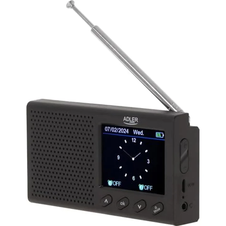 Adler AD 1198 UKW-Reiseradio, FM 87,5 – 108 MHz RDS, Bluetooth 5.0, LCD-Display, bis zu 20 Sender, analog/digital, schwarz – Bild 4