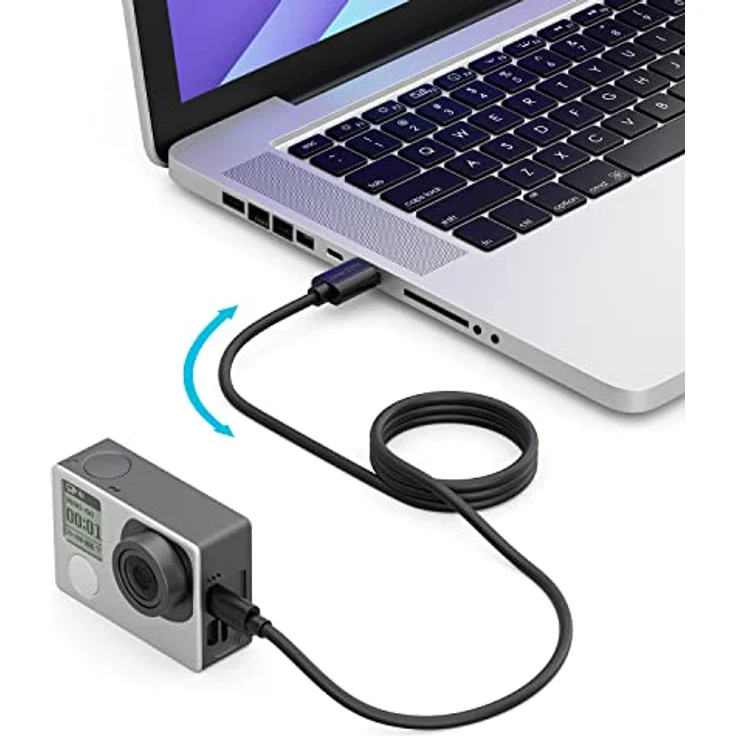 deleyCON 1m Mini USB 2.0 High Speed Kabel - Schwarz - High-Speed-Datenübertragung für Handys, Smartphones, Tablets und mehr – Bild 3
