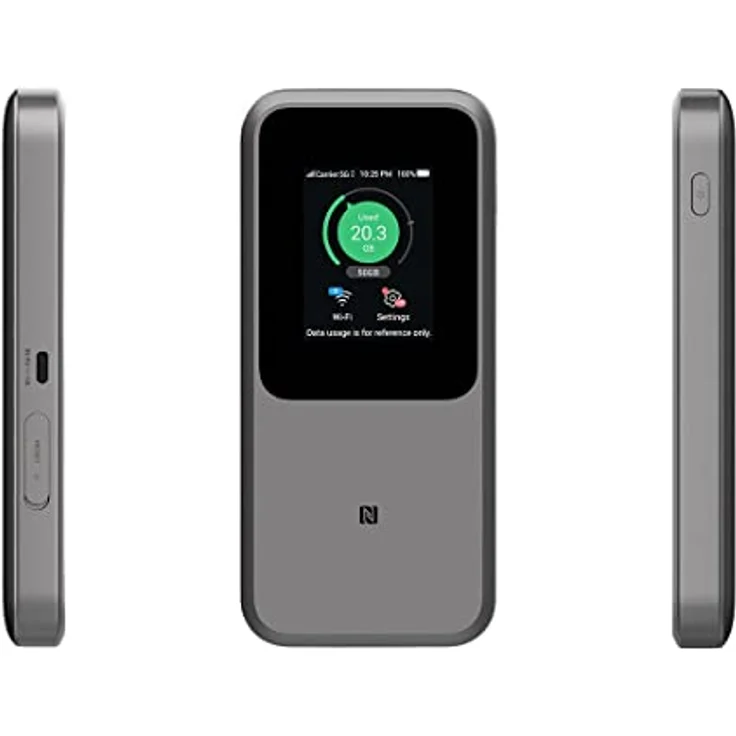 ZTE MU5120 - der leistungsstärkste tragbare 5G WiFi Hotspot, riesiger 1000mAh Akku, 18W Rückladung, NFC, 2,4 Zoll Touchscreen, verbindet 32 Geräte - SIM-Slot Unlocked – Bild 2