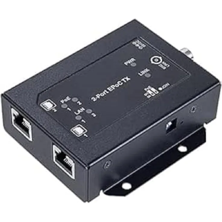Wantec 2wIP 2-Draht Ethernet Adapter mit PoE - BNC - Client | Kameraseite | Empfänger - 2-Port