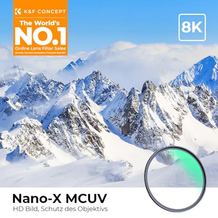 K&F CONCEPT Nano X-Serie UV Filter 67mm, Schott-Glas B270, 28 Schichten MC, ultradünn, Schutzfilter gegen Staub und Kratzer – Bild 2