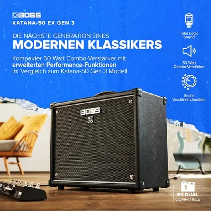 Boss by Roland Katana 50 EX Gen 3 Gitarren-Verstärker, 50 Watt, 2 Kanäle, 12 Zoll Custom-Lautsprecher, verbesserte Effektsektionen und Power Control – Bild 2