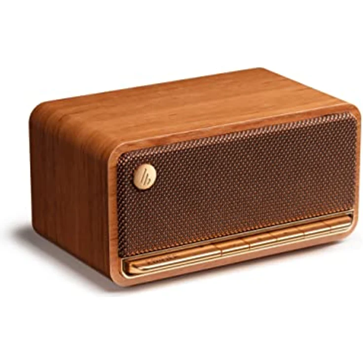 Edifier MP230 - Tragbarer Bluetooth-Lautsprecher im Retro-Design, kabellos. Wiedergabe über Bluetooth, AUX und Micro SD Karte | Braun Holz – Bild 1