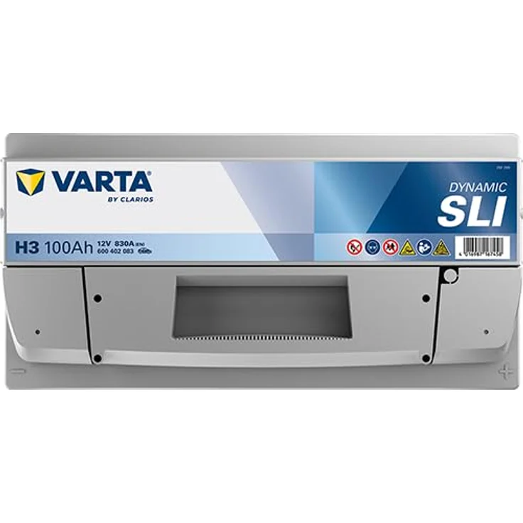 VARTA H3 Silver Dynamic 100Ah 830A Autobatterie, wartungsfrei, korrosionsbeständig, 12V, Maße: 353 x 175 x 190 mm – Bild 4