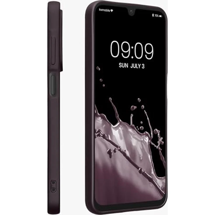 kwmobile Case kompatibel mit Samsung Galaxy A26 5G, Silikon Schutzhülle metallisch schimmernd in Metallic Brombeere, flexibel und reißfest – Bild 4