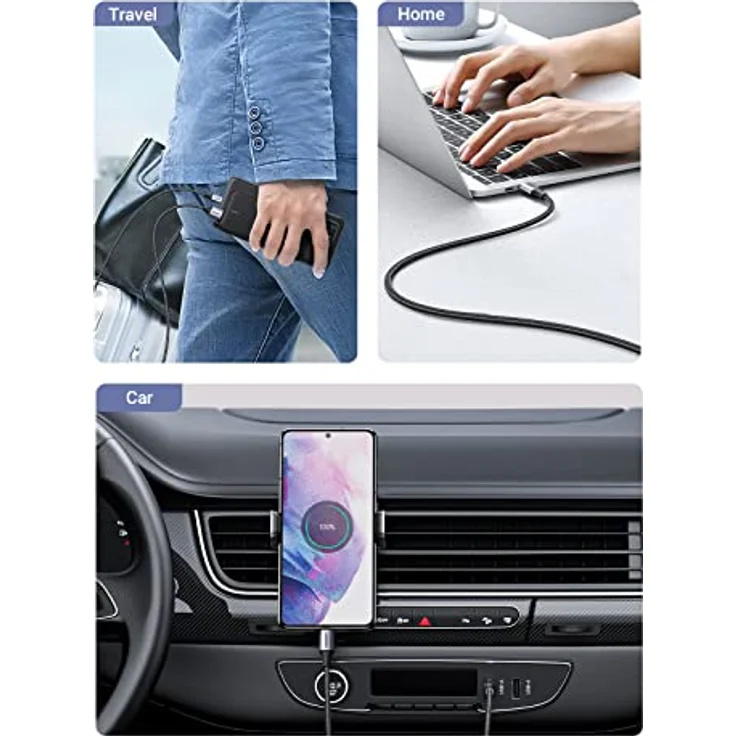 Ugreen US288, USB-A zu USB-C Kabel mit QC 3.0, 3A, 0,25m, grau – Bild 7